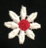Daisy Flower Applique Embroidered Applique Patch 1" White Red 144 pcs Daisies