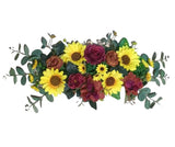 Brown Rose Sunflower & Hydrangea 23" Wall Door Silk Flower Swag Home Decor B2060 Hydrangea
