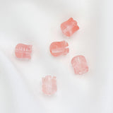 20pcs Cherry Quartz Stone Lily of The Valley Flower Pendant Beads DIY Jewelry Lily