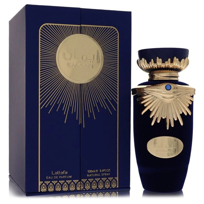 Lattafa Emaan by Lattafa Eau De Parfum Spray (Unisex) 3.4 oz (Men) EDP