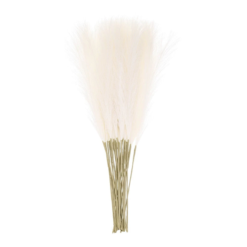 20pcs Dried Faux Pampas Grass 21" Artificial Pampas Grass Decor Champagne Pampas Grass
