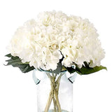 Kimura's Cabin 6pcs Fake Flowers Artificial Silk Hydrangea Flowers White Hydrangea