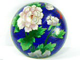 Fine 4" Decorative Peony Flower Cloisonne Copper Enamel Trinket Jewelry Box Case Peony