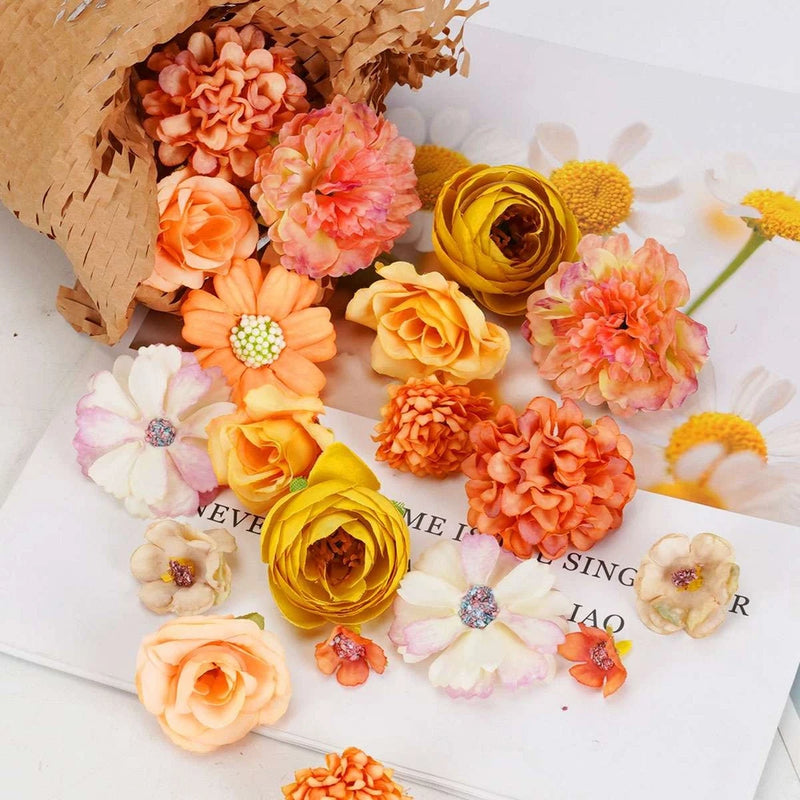 20 Pieces Faux Flowers for Crafts Artificial Small Flower Heads Plastic Flowers Flowering Plants