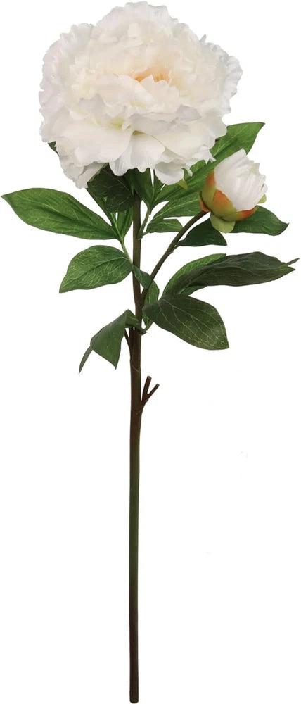 30" White Peony Silk Flower Stems - 12-Pack for Home & Office Decor Peony