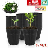100 Plastic Plant Nursery Seed Starting Pots for Succulent Seedling Garden S M L Garden Plants