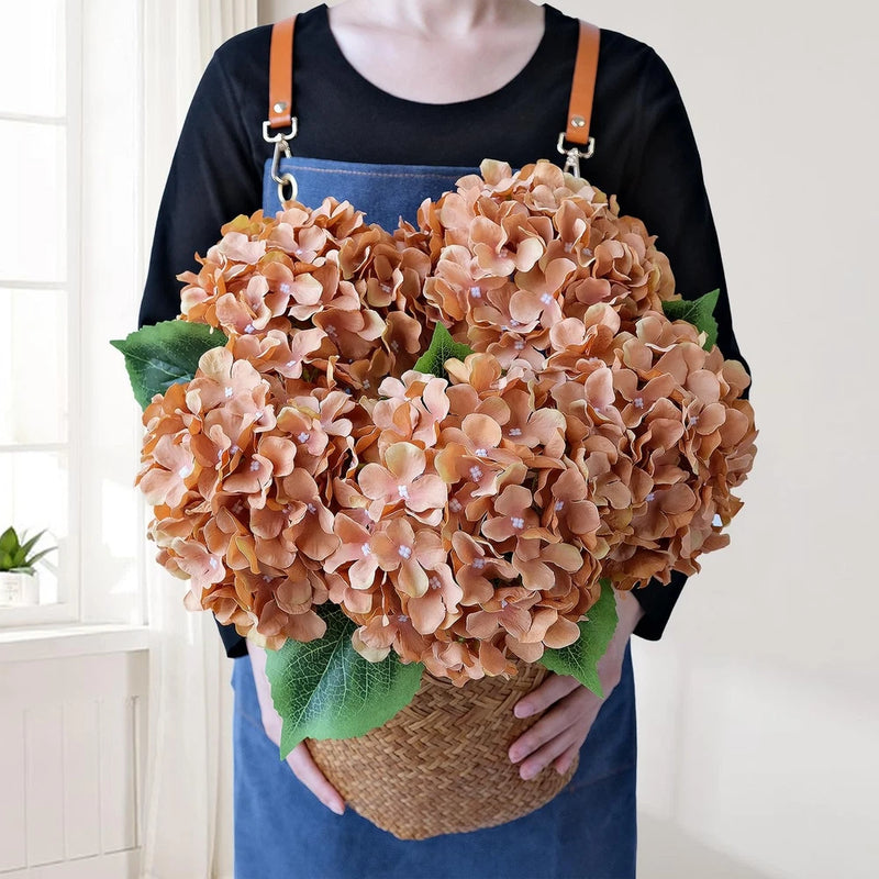 JINWOE 5pcs Silk Hydrangea Artificial Flowers 20" Lifelike Boho Decor Hydrangea