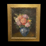 Floral Still Life Oil Painting Large Gilt Framed Hydrangeas 24 in x 20 in Hydrangea