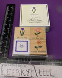 HAPPY FLOWER MESSAGES SUNFLOWER TULIP 3 RUBBER STAMPS HERO ARTS LL769 NIP CREAKY Sunflower
