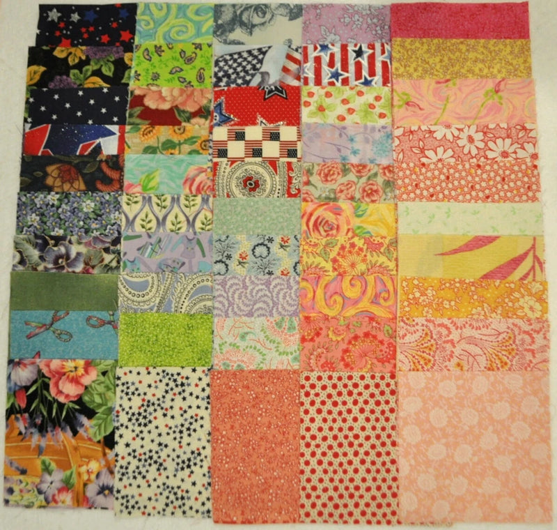 Assorted 3" Squares Charm Pack, 50 pieces, 100% cotton Flowering Plants