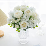Silk Peony Hydrangea Wedding Bouquet Floral Arrangement for Home and Photos Hydrangea