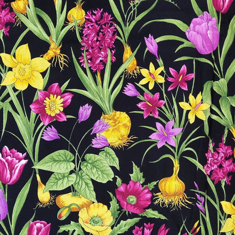 Hoffman International BULBS BUTTERFLIES & BLOOMS Floral Quilt Fabric 3yds Flowering Plants