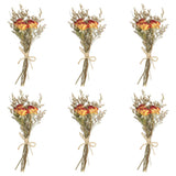 6 Pcs Mini Rose Dried Flower Bouquet Baby's Breath Boho DIY Gift Light Red Dried Flower