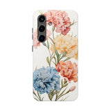 Phone Case Carnation Flowers Samsung Galaxy Case birth month Flower Art January Carnation