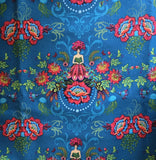 1 YD FREE SPIRIT ODILE BAILLOEUL MAGICOUNTRY MINI FLOWER FAIRIES TEAL CTN FABRIC Flowering Plants