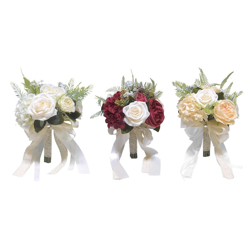 Bridal Bouquets Decor Romantic Bridesmaid Flower Artificial Silk Flowers for Bouquet