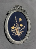 Vintage Dried Pressed Flower Arrangement Framed Signed By Artist 5.5 X 8.5 Frame Dried Flower