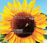 St. Vincent 2014 - Sunflower, Flower, Bee, Fauna & Flora - Souvenir Sheet - MNH Sunflower