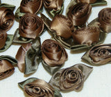 50 pcs Satin Ribbon Flower Bow Sewing Applique Craft Wedding Flowers Carnation