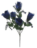 Fairy Rose Bud Bush Pack of 12 14in Dark Blue Roses