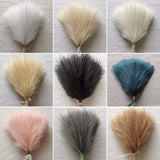 Fluffy Artificial Pampas Grass Bouquet Boho Fake Plant for Wedding Home Decor Roses