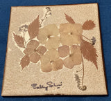 Real Dried Flowers Tile Hand Made by Sally Silver Dried Flower