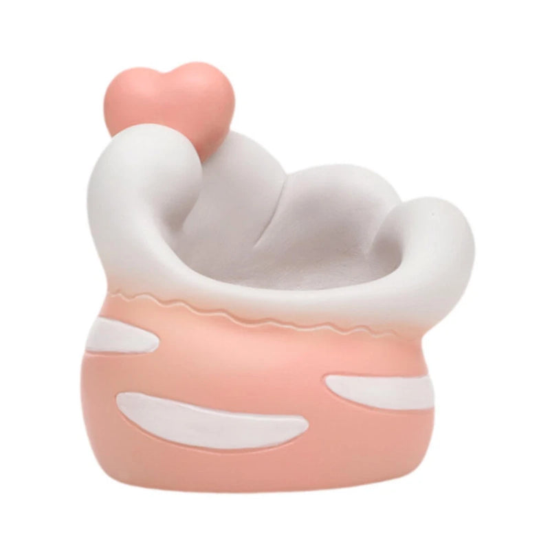 Resin cat paw planter pot, pink and white cartoon design for flowers