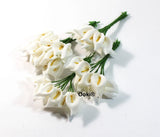 Miniature 144 White Artificial Mini Calla Lily Flower Bouquet Craft Gift DIY Box Bouquet