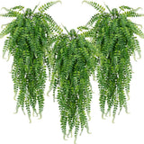 6 Pcs Artificial Hanging Ferns Plants Fake Ivy Green Green Plant