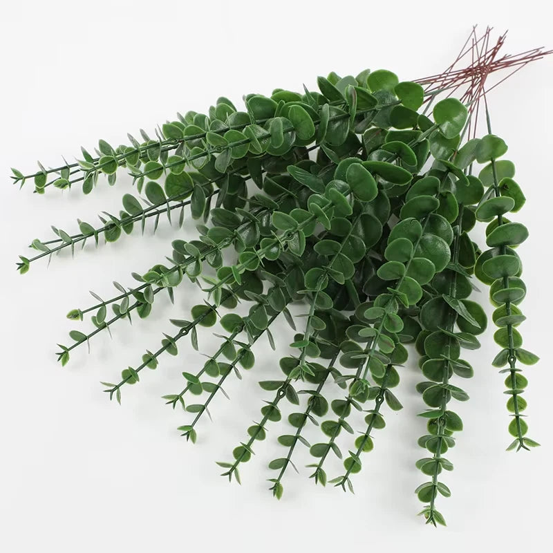 20pcs 38cm Artificial Green Plants Eucalyptus Leaves Branch Home Decoration NEW Green Plant