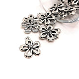 Silver Daisy Flower Charms, 18x15mm - US Seller Daisies