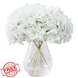 KISLOHUM White Hydrangea Silk Flowers 10 Heads, Wedding Floral Decor Hydrangea