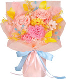 Preserved Flowers for Delivery Ð Real Pink Eternal Roses and Carnation in Gift Carnation