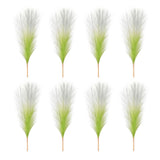 8 Pcs 17 Inch Faux Pampas Grass Artificial Boho Decor Gradient Light Green Dried Flower