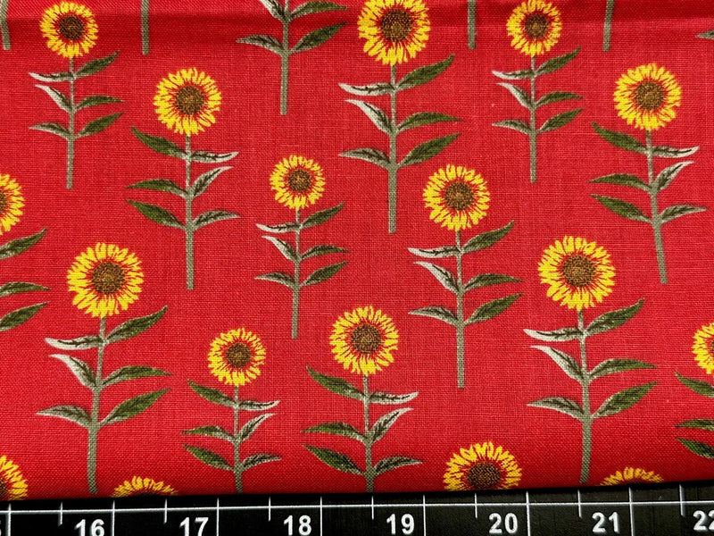 Tina Scrap 9"x21" Autumn Flower Fall Sunflower Country Rustic FABRIC COTTON Sunflower