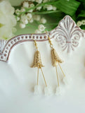 Handmade lily of the valley earrings for women flower earrings dangle earrings Lily