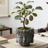 Buddha Head Flower Pot Organizer Ornaments Plant Pot for Garden Office Desk Garden Plants