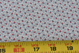 By 1/2 Yd, Vintage, Pink & Blue Rosebuds on Off-White Quilt Cotton, Cranston,V12 Flowering Plants