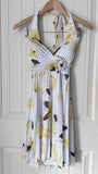 VTG Flirty Sunflower Summer Halter Dress Size Small A Line Skirt Floral Sunflower
