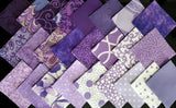 100 2" Inch Quilt Square in Purple/Violet - 25 Different print Cotton Fabric Flowering Plants