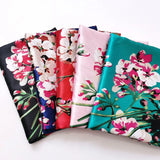 1 yard X 1.48 Vintage Flower Satin Fabric Soft Scarf Lining DIY Material Flowering Plants