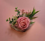 Ansofi Pink Rose Wrist Corsage Ð Artificial Silk Flower with Pearl Bracelet for Bouquet