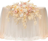 Champagne & Pink Floral Swag Set for Wedding Sweetheart Table Decor - 3 Pack Hydrangea
