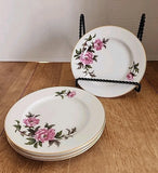 4 - Bellaire 6-3/8" Bread Plates Yamato Fine China of Japan  #7110 Pink Peony Peony
