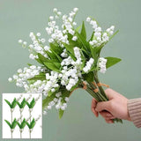 6pcs Lily of the Valley Artificial Flowers Realistic Bouquet Romantic Home Decor Bouquet
