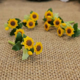 6 Sunflower Flowers Artificial Clay Yellow Flower Miniature Dollhouse Home Decor Sunflower