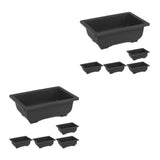 2 Count Rectangular Flower Box Plastic Pot Bonsai Flowerpot Gardening Accessory Garden Plants