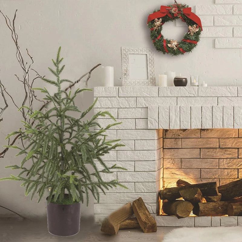 Artificial Norfolk Pine Tree Potted Green Plant for Bedroom Office Entryway Green Plant