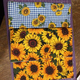 Lot of 2 Quilted Sunflower Pouch 10 in. by 9 in. Handmade Sunflower
