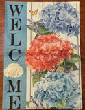 Welcome Hydrangeas Flowers Spring Summer 12 X 18 In Garden Flag Hydrangea